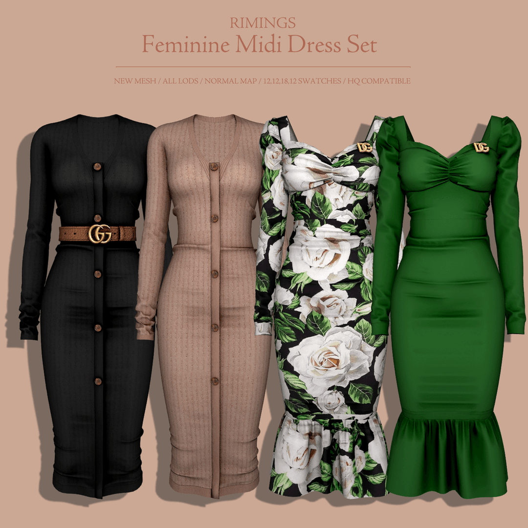 Сет платьев Feminine Midi Dress Set